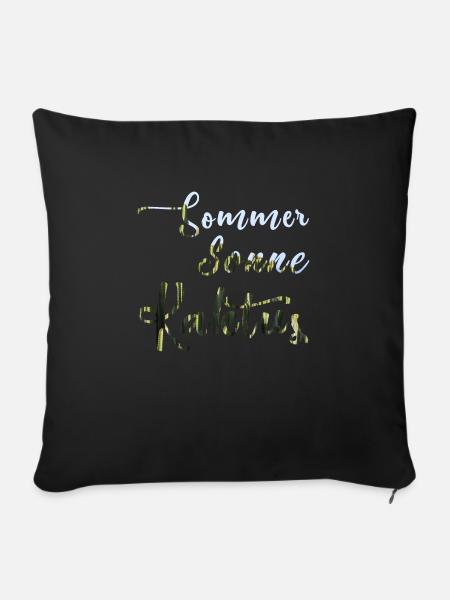 Sommer Sonne Kaktus - Sofakissenbezug 45 x 45 cm - Schwarz
