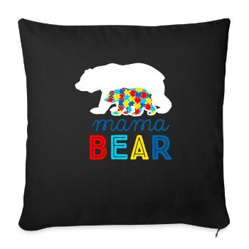 Autisme autiste ADHD mère maman asperger cadeau - Housse de coussin décorative 45 x 45 cm - noir - Devant