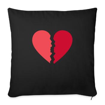 Broken Heart Sad Separation Gift - Sofa pillowcase 17,3'' x 17,3'' (45 x 45 cm) - black - Front