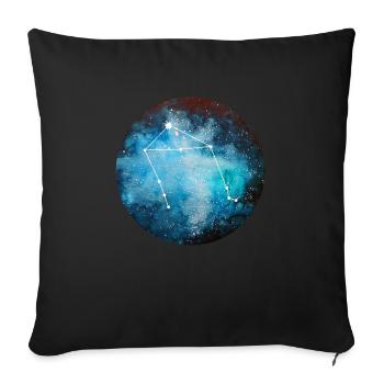 Sternzeichen Waage - Sofakissenbezug 45 x 45 cm - Schwarz - Vorne