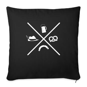Brezel Bier Hut Wurst Geschenk Bayern - Sofakissenbezug 45 x 45 cm - Schwarz - Vorne
