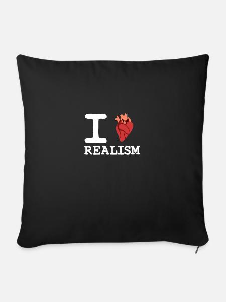 LOVE REALISM Herz Organ - Sofakissenbezug 45 x 45 cm - Schwarz