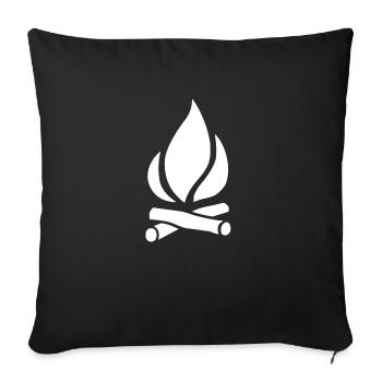 feu de camp - Housse de coussin décorative 45 x 45 cm - noir - Devant