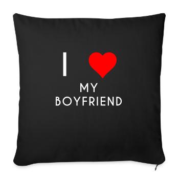 J'adore mon ami ami motif - Housse de coussin décorative 45 x 45 cm - noir - Devant