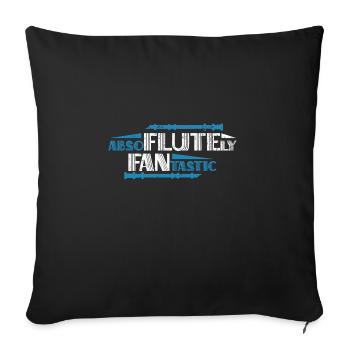 Flûte à bec flûte cadeau drôle - Housse de coussin décorative 45 x 45 cm - noir - Devant