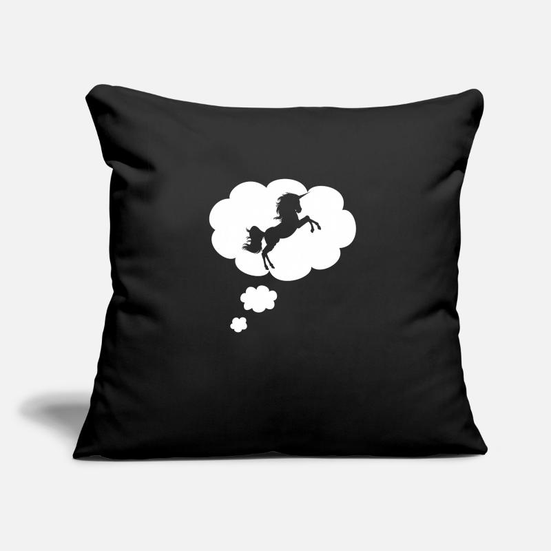 Licorne dans la bulle de pensée Housse de coussin décorative 45 x 45 cm
