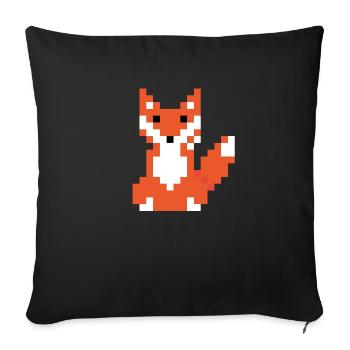 Red Fox Pixel Art - Housse de coussin décorative 45 x 45 cm - noir - Devant