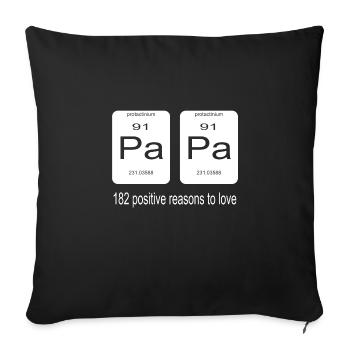 Nerd papa tableau périodique - Housse de coussin décorative 45 x 45 cm - noir - Devant