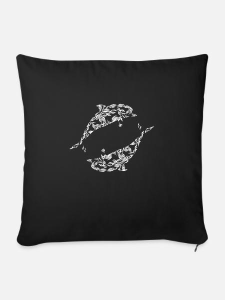 Maori Dolphin Tattoo Stammen Formen - Geschenkidee - Sofakissenbezug 45 x 45 cm - Schwarz