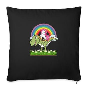 CHEMISE DE BÉBÉ DRÔLE | ENFANT DINOSAUR UNICORN - Housse de coussin décorative 45 x 45 cm - noir - Devant