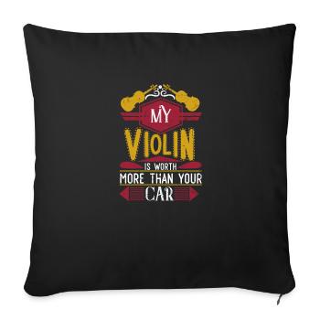 Lustig Streichinstrument Geigenbauer Geschenk - Sofakissenbezug 45 x 45 cm - Schwarz - Vorne