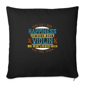 Lustig Geiger Violine Violinist Geige Geschenk - Sofakissenbezug 45 x 45 cm - Schwarz - Vorne