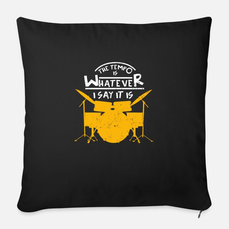 Drumer Schlagzeuger Trommel Drums Geschenk - Sofakissenbezug 45 x 45 cm - Schwarz
