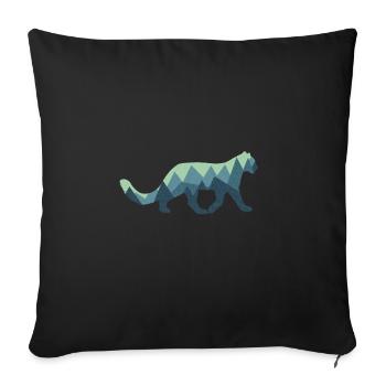 Snow leopard - Sofa pillowcase 17,3'' x 17,3'' (45 x 45 cm) - black - Front