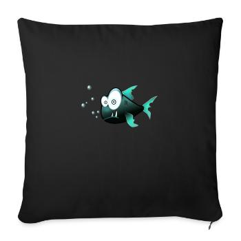 poisson - Housse de coussin décorative 45 x 45 cm - noir - Devant