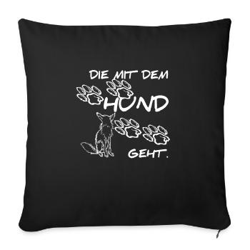 The dog goes - Sofa pillowcase 17,3'' x 17,3'' (45 x 45 cm) - black - Front