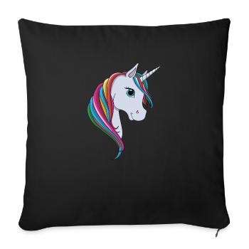 lorey.w "little unicorn", girl, schoolchild - Sofa pillowcase 17,3'' x 17,3'' (45 x 45 cm) - black - Front