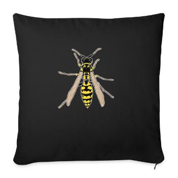Guêpe / frelon / abeille - Housse de coussin décorative 45 x 45 cm - noir - Devant
