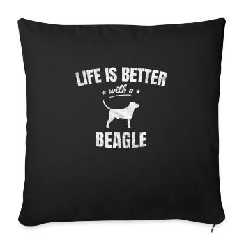 Beagle Jagdhund Geschenk - Sofakissenbezug 45 x 45 cm - Schwarz - Vorne