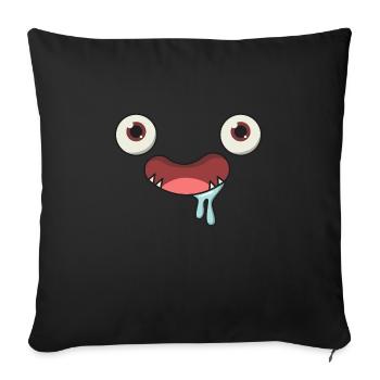 Ungeheuer sabbern Geschenk Halloween Kinder Zähne - Sofakissenbezug 45 x 45 cm - Schwarz - Vorne