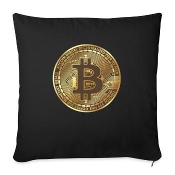 Rich Bitcoin - Housse de coussin décorative 45 x 45 cm - noir - Devant