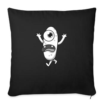 Monster cyclops gift Halloween screaming eye - Sofa pillowcase 17,3'' x 17,3'' (45 x 45 cm) - black - Front