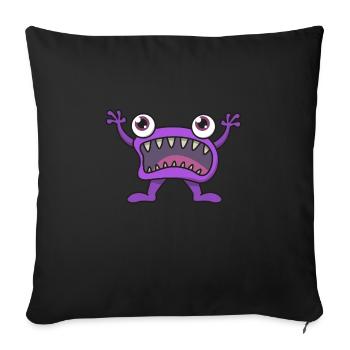 Monster cartoon eyes gift halloween funny - Sofa pillowcase 17,3'' x 17,3'' (45 x 45 cm) - black - Front