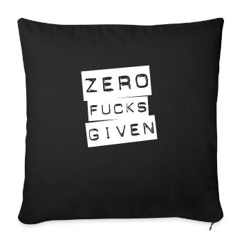 zero fucks given - Déclaration - Idée de cadeau - Housse de coussin décorative 45 x 45 cm - noir - Devant