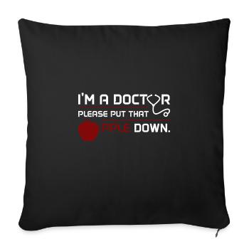 Doktor Arzt Apfel Mediziner Geschenkidee Student - Sofakissenbezug 45 x 45 cm - Schwarz - Vorne