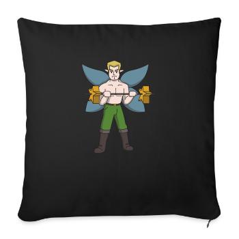 Elf man fitness gift weightlifting weight training - Sofa pillowcase 17,3'' x 17,3'' (45 x 45 cm) - black - Front