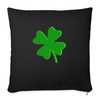 Four-leaf clover - Sofa pillowcase 17,3'' x 17,3'' (45 x 45 cm) - black - Front