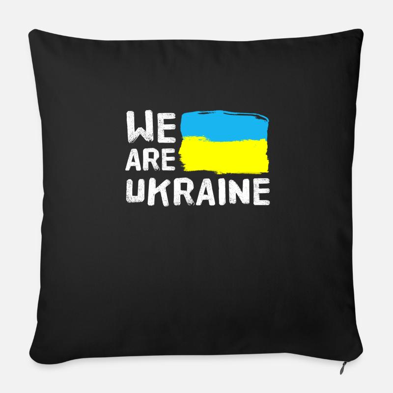 Ukraine - Sofakissenbezug 45 x 45 cm - Schwarz