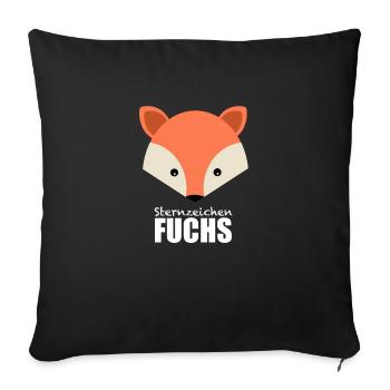 Signe du zodiaque Renard pour malin - Housse de coussin décorative 45 x 45 cm - noir - Devant