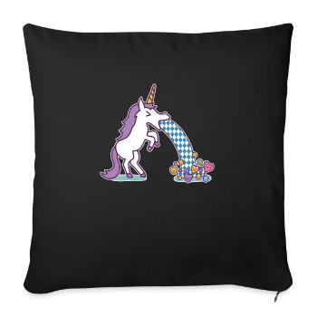 Kotzendes Einhorn auf dem - Sofakissenbezug 45 x 45 cm - Schwarz - Vorne