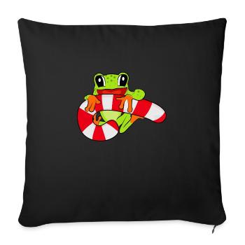 Frog Eating Candy - Frog with sweets - Sofa pillowcase 17,3'' x 17,3'' (45 x 45 cm) - black - Front