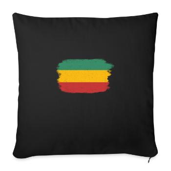Cannabis Rasta Reggae Hanf Kiffen Geschenk - Sofakissenbezug 45 x 45 cm - Schwarz - Vorne