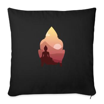 Buddha Shiva head - Sofa pillowcase 17,3'' x 17,3'' (45 x 45 cm) - black - Front