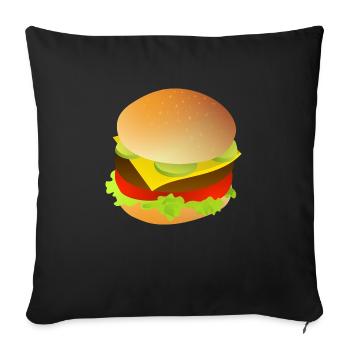 Burger - Sofakissenbezug 45 x 45 cm - Schwarz - Vorne