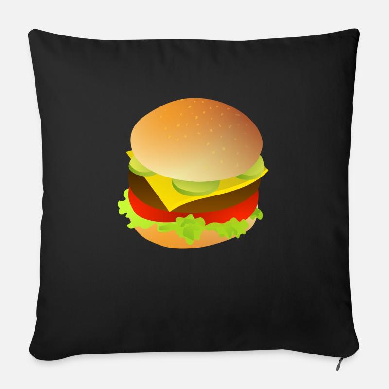 Burger - Sofa pillowcase 17,3'' x 17,3'' (45 x 45 cm) - black