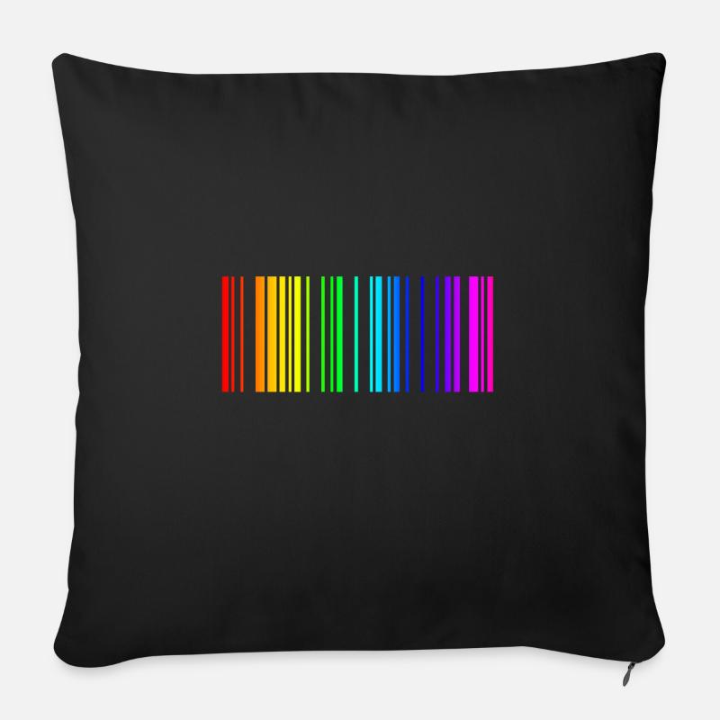 Regenbogen Barcode bunt Geschenk Idee - Sofakissenbezug 45 x 45 cm - Schwarz