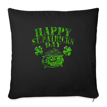 St Patrick's Day - Sofa pillowcase 17,3'' x 17,3'' (45 x 45 cm) - black - Front