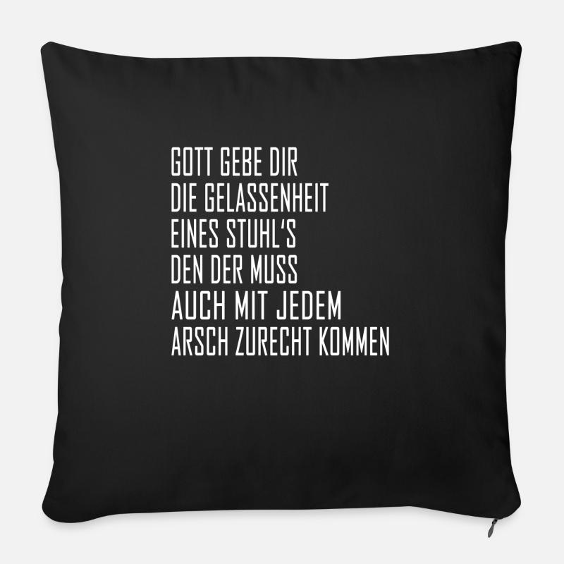 Gelassenheit eines Stuhl's - Sofakissenbezug 45 x 45 cm - Schwarz