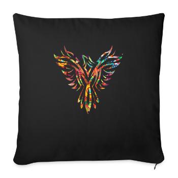 Phoenix bunt abstrakt Silhouette - Sofakissenbezug 45 x 45 cm - Schwarz - Vorne