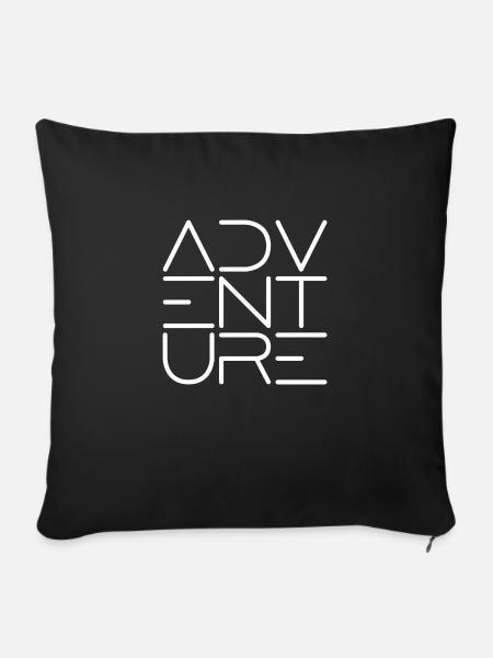 ADVENTURE - Abenteuer - Sofakissenbezug 45 x 45 cm - Schwarz
