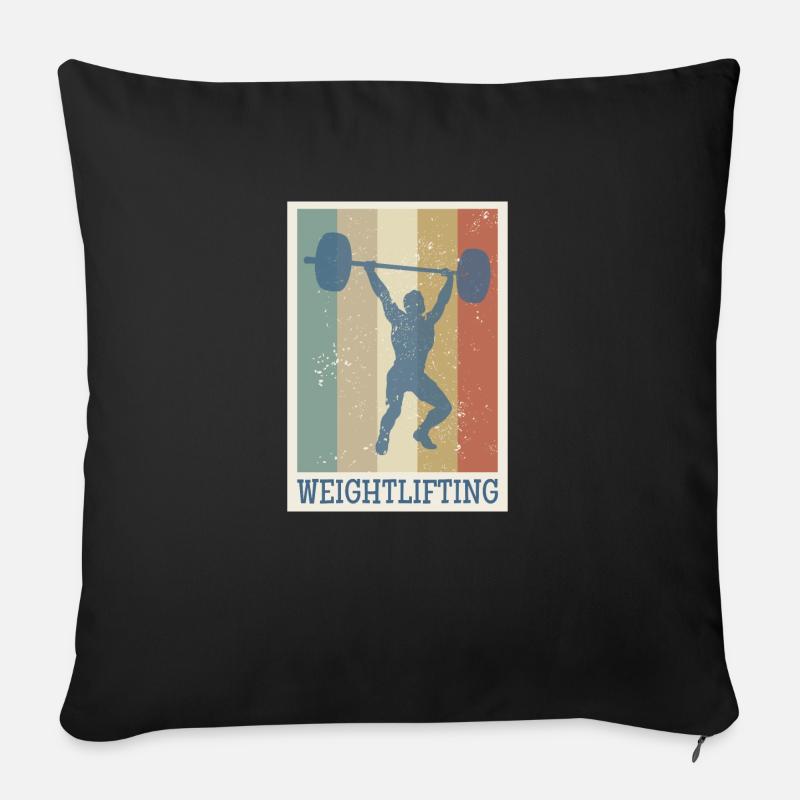 Gewichtheben retro vintage Geschenk Sport Kraft - Sofakissenbezug 45 x 45 cm - Schwarz