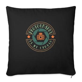 Funny Still Photographer Camera Gift - Sofa pillowcase 17,3'' x 17,3'' (45 x 45 cm) - black - Front