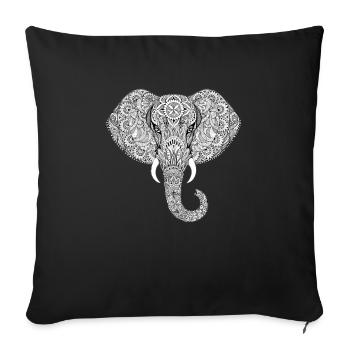 Elefant - Sofakissenbezug 45 x 45 cm - Schwarz - Vorne
