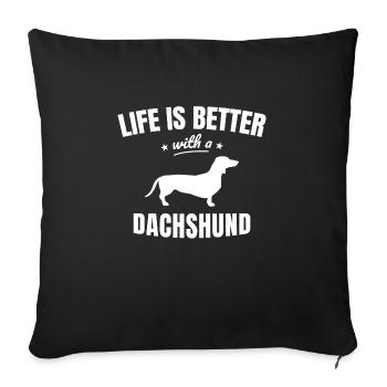 Dachshund - Sofakissenbezug 45 x 45 cm - Schwarz - Vorne