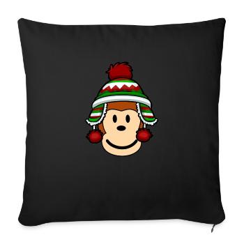 Christmas Monkey - Sofa pillowcase 17,3'' x 17,3'' (45 x 45 cm) - black - Front