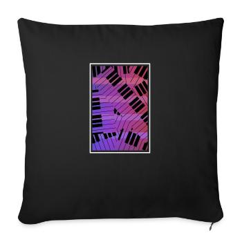 Piano piano clavier cadeau pianiste musicien - Housse de coussin décorative 45 x 45 cm - noir - Devant